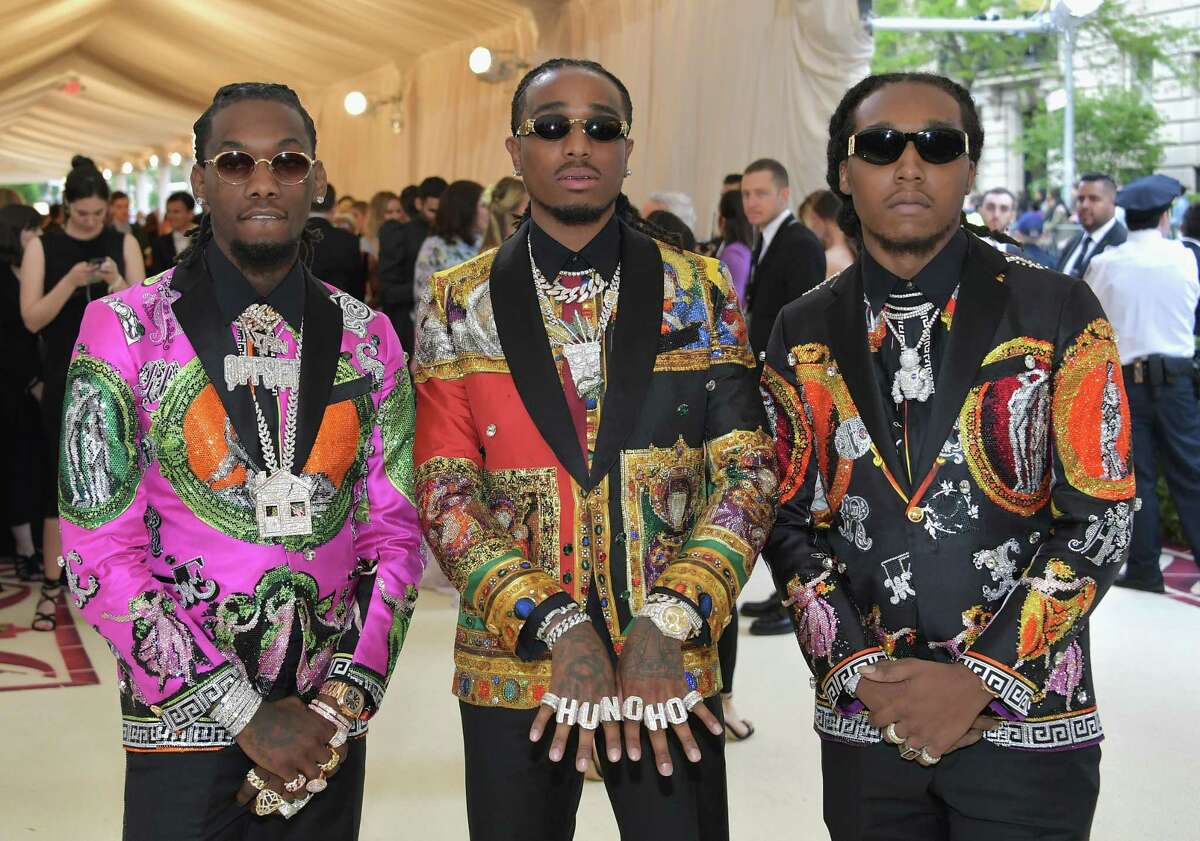 Offset, Quavo, and Takeoff of Migos attend the Heavenly Bodies: Fashion & The Catholic Imagination Costume Institute Gala at The Metropolitan Museum of Art on May 7, 2018 in New York City. 