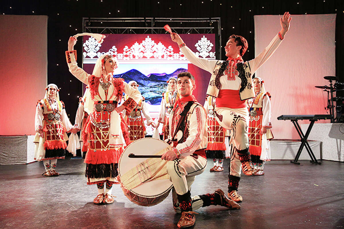 A Bulgarian folk dance performed by the Tamburitzans, who will be at Edwardsville High School on Nov. 19.