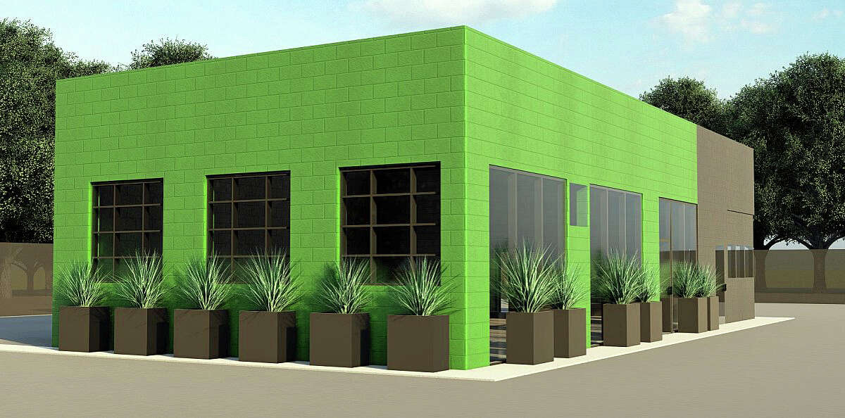 A rendering of a proposed retail marijuana shop on Danbury's Federal Road.