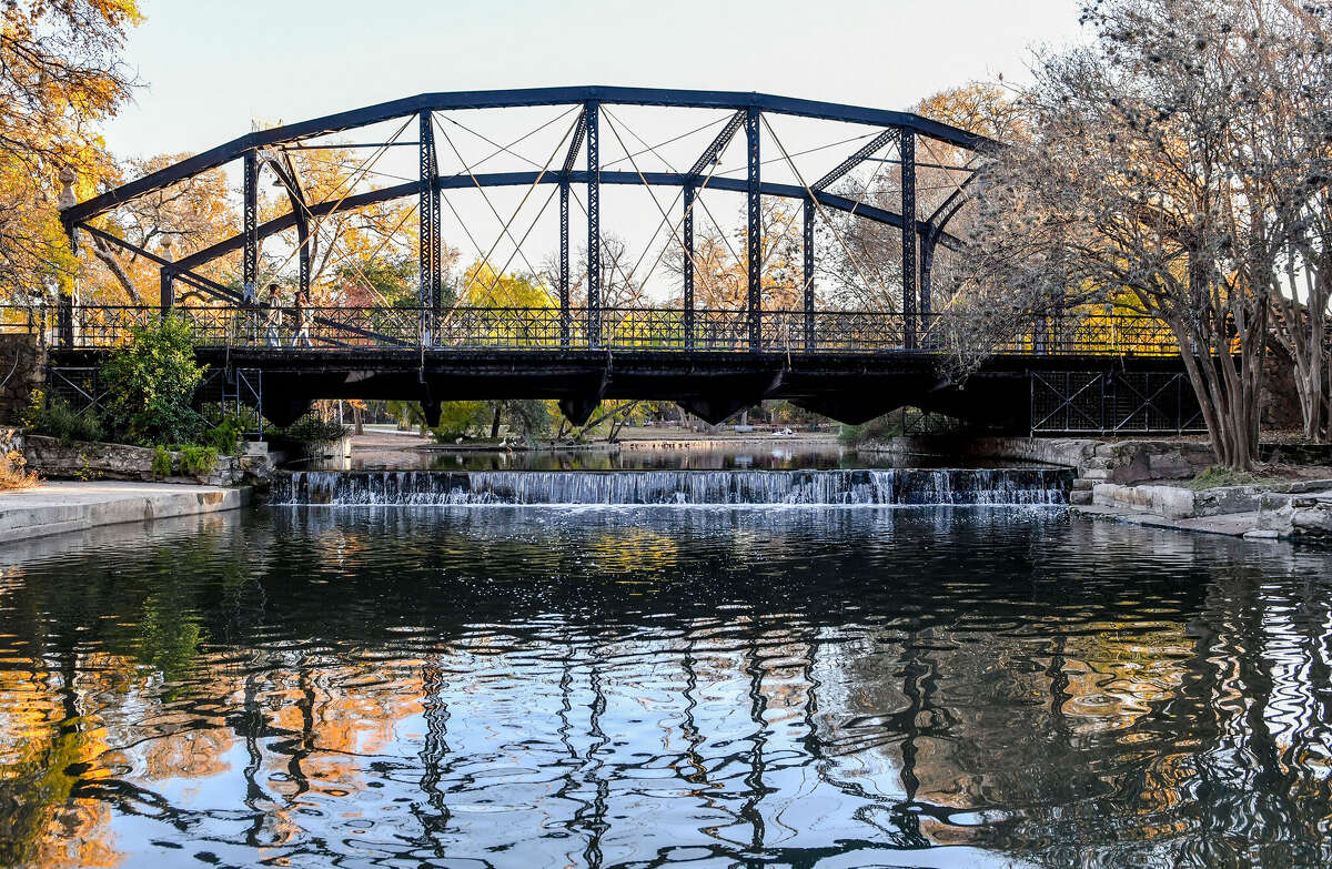 An iron bridge originally at St.  Mary's Street downtown was moved to Brackenridge in 1925.