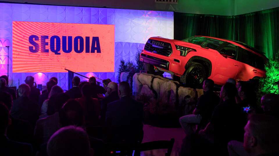 The new Sequoia is seen on display during the line-off ceremony at Toyota Motor Manufacturing Texas in San Antonio in TX, on Sept. 21, 2022. The Sequoia will be joining the lineup of Toyota vehicles made in the San Antonio plant. Toyota spent $391 million upgrading the plant to be able to manufacture the Sequoia.