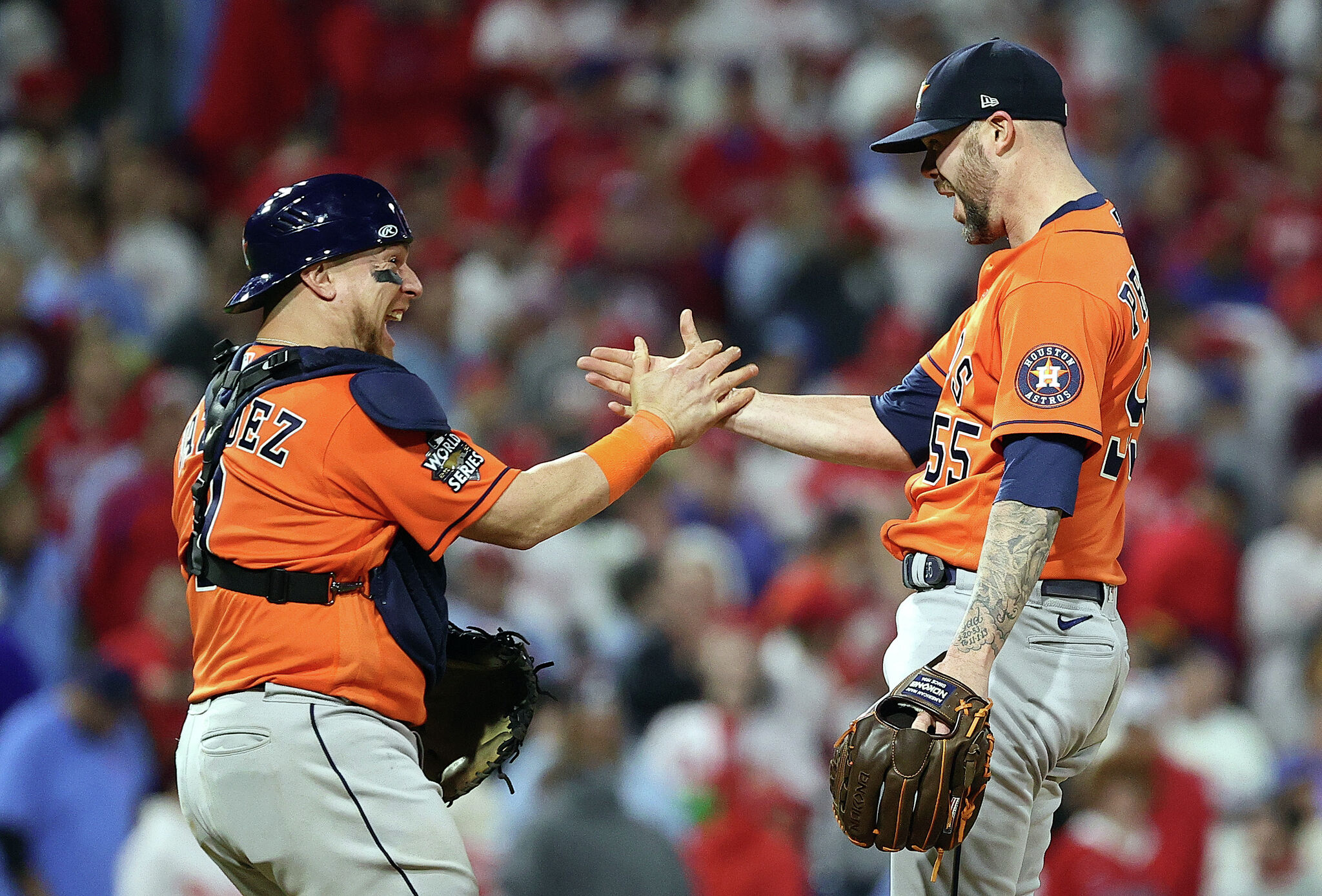 Houston Astros level World Series with combined no-hitter in 5-0