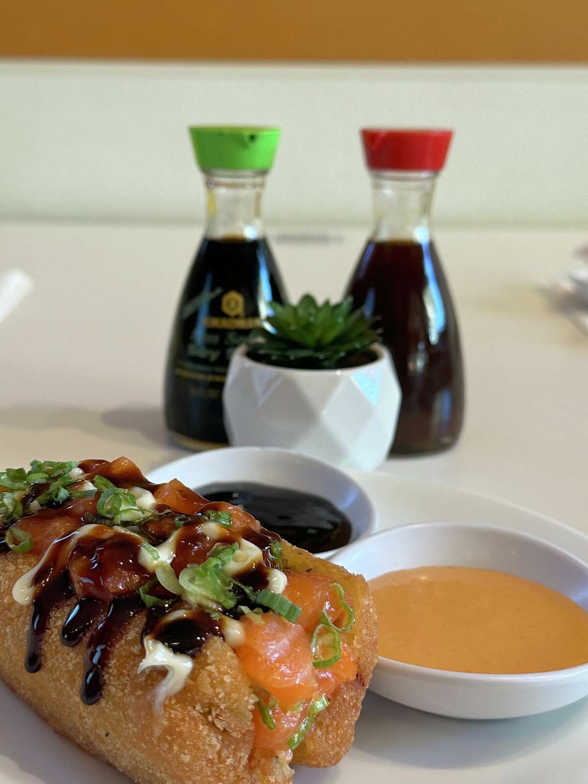 There is a new yellowfish sushi open near the airport, which means an opportunity to try out new items like the Japadog.