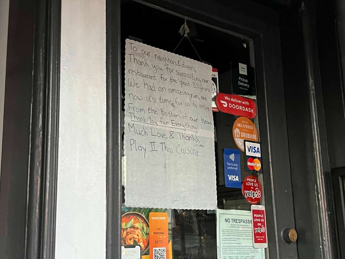 Ploy II Thai Cuisine has closed after 33 years in the Haight.