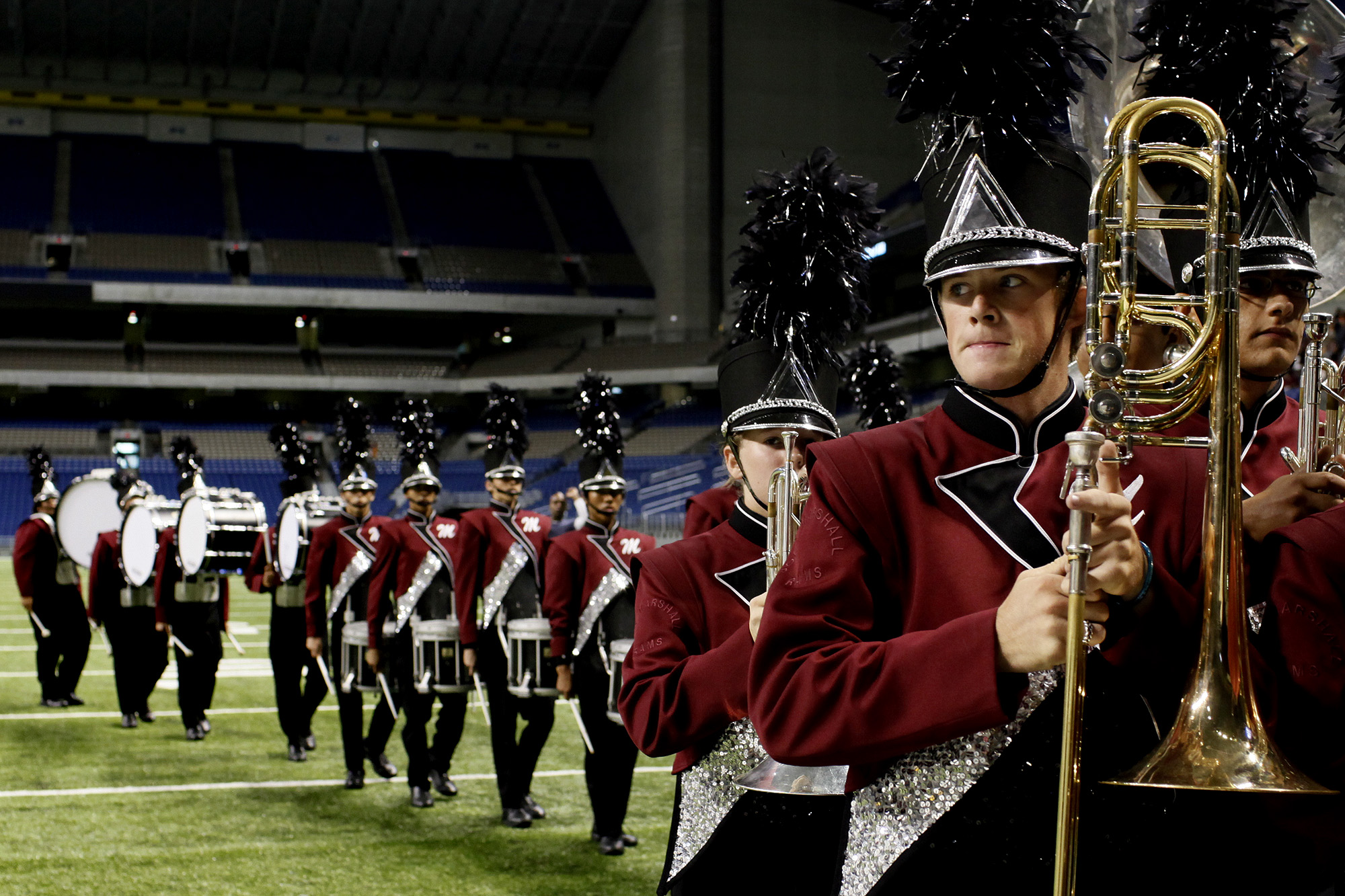Bands of America competition taking place at the Alamodome