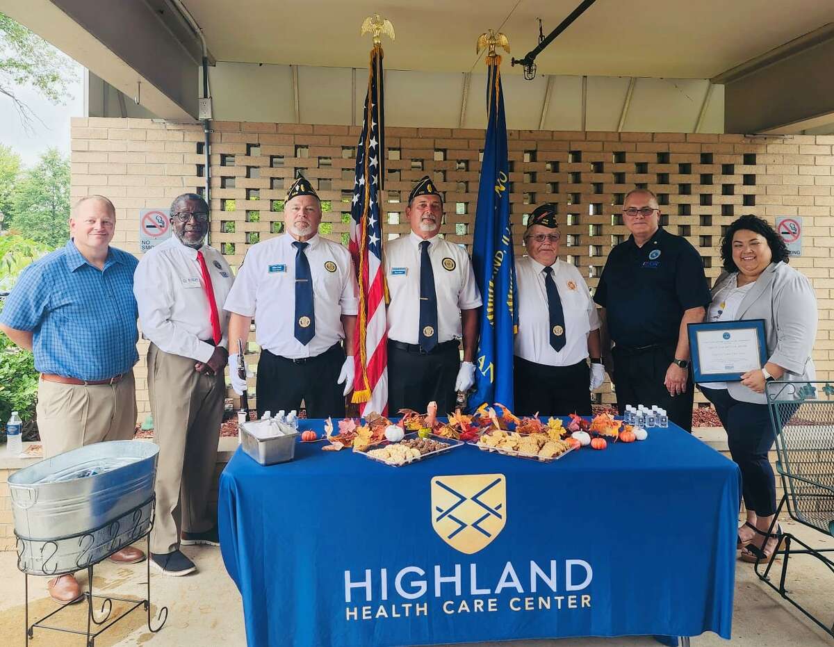 The staff of Highland Health Care Center was presented the Employer Support of the Guard and Reserve “Above and Beyond Award.” The award recognizes the facility’s support of its staff and residents who are armed forces veterans.