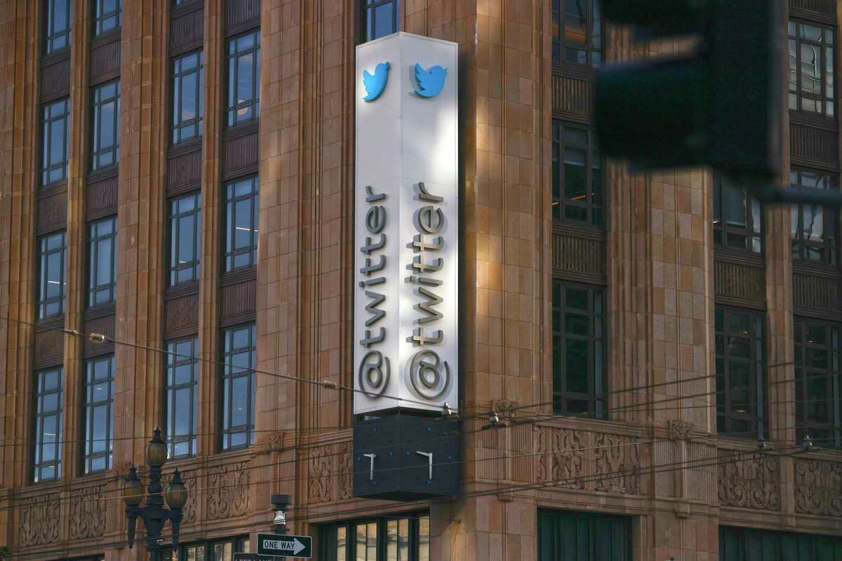 Twitter signage is seen outside Twitter headquarters at 1355 Market Street on Friday, November 4, 2022 in San Francisco, Calif.