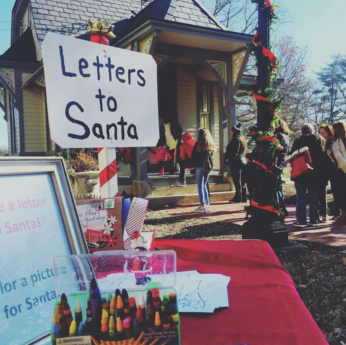 A line forms to visit Santa Claus at the Lucy Haskell Playhouse in December 2019. This year's event is from noon-2 p.m. Saturday, Dec. 3. A treat bag and children's activities will be provided. 