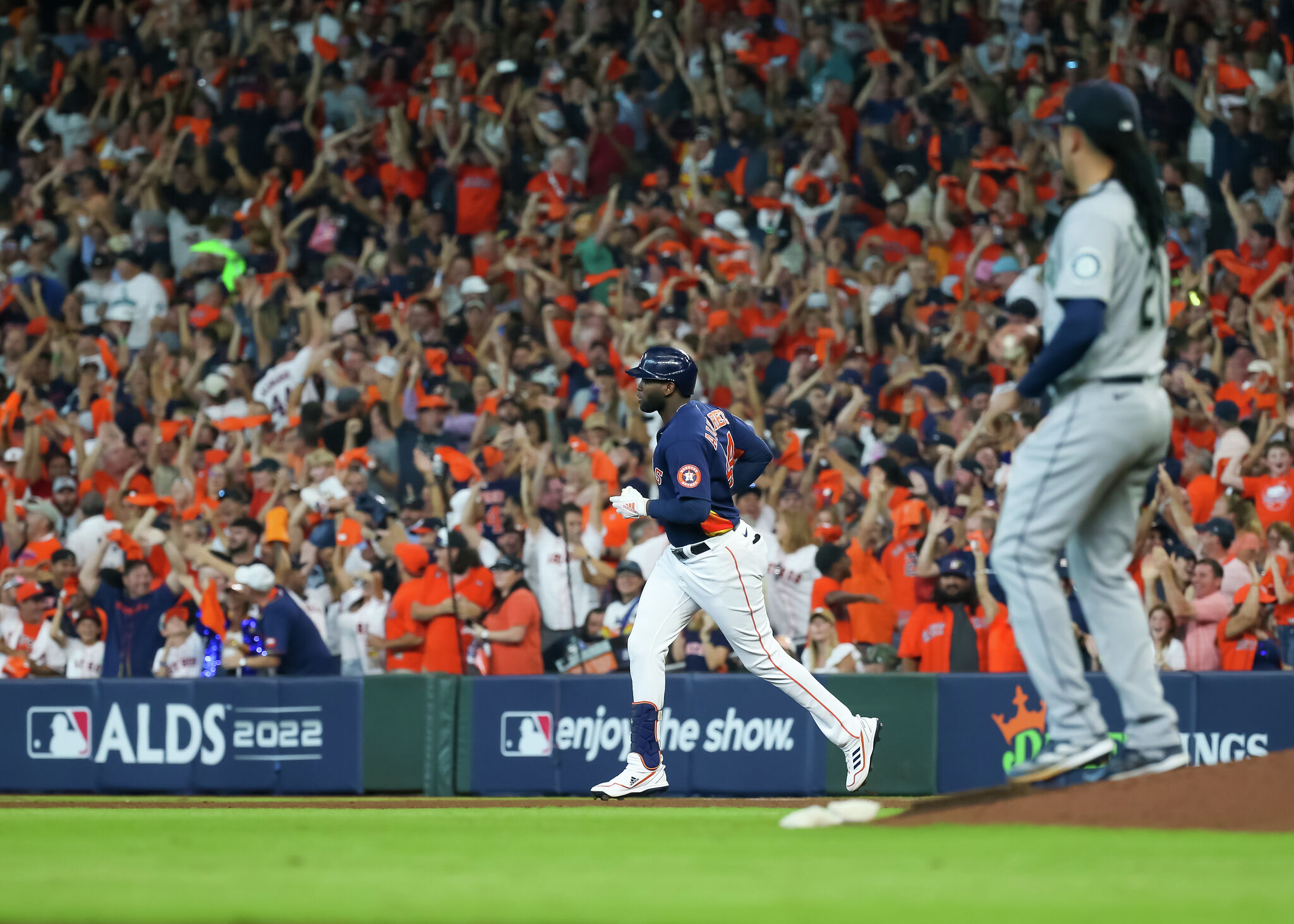 Houston Astros Unsigned 2022 MLB World Series Champions Team Dogpile Photograph