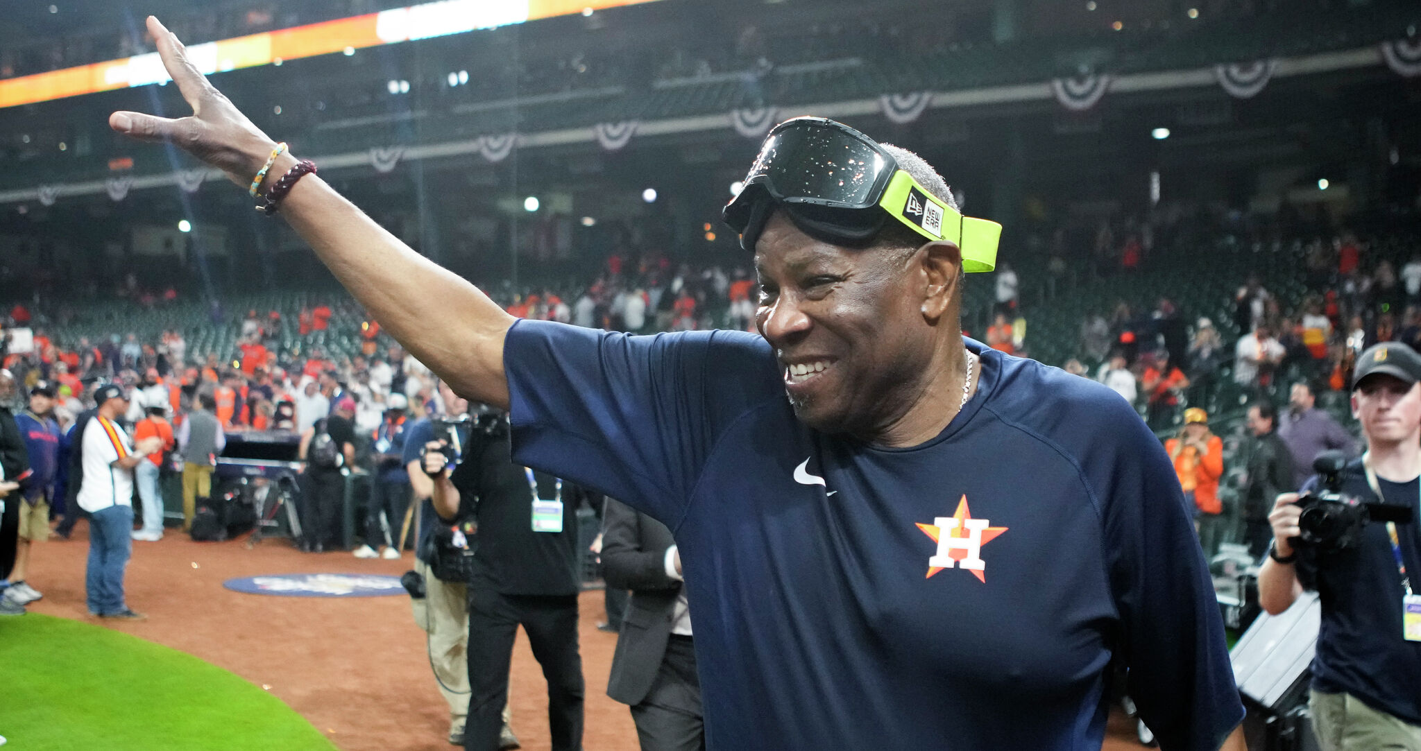 PURE JOY: See the smiles on the field as the Houston Astros celebrate  another World Championship