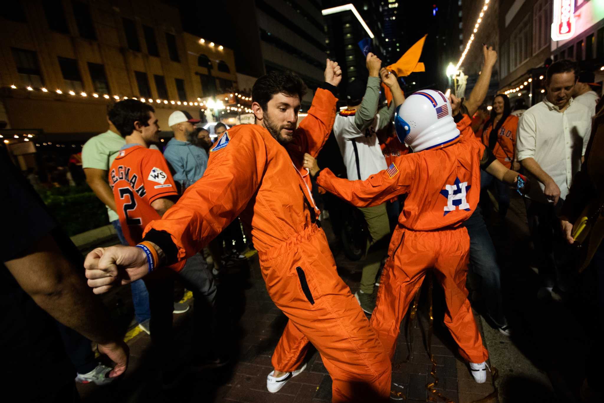 Astros fans celebrate World Series win in the streets of Houston