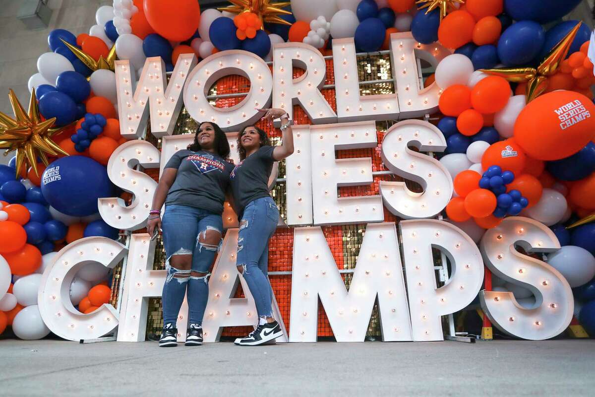 Houston Astros fans line up outside Academy to buy World Series gear