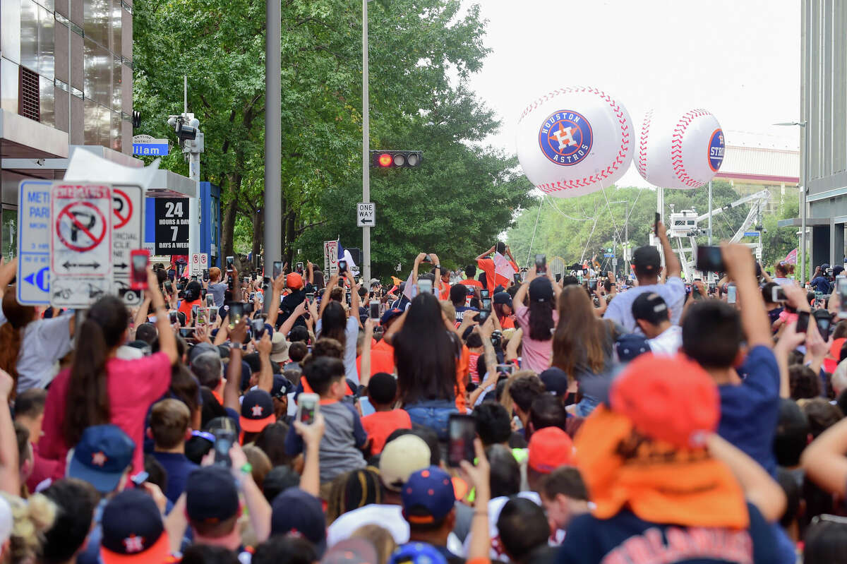Fans Pack Downtown For Astros Parade