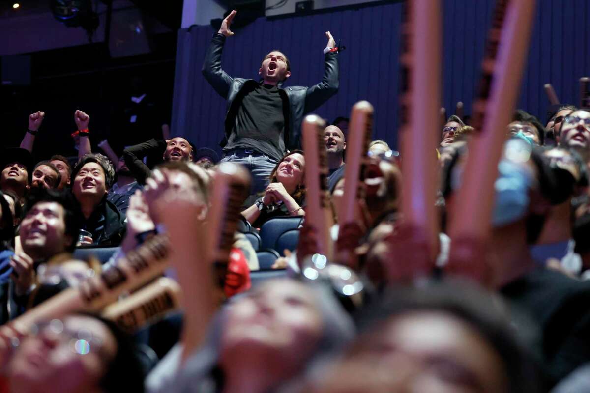 Spectators during the League of Legends World Championship at Chase Center in San Francisco.