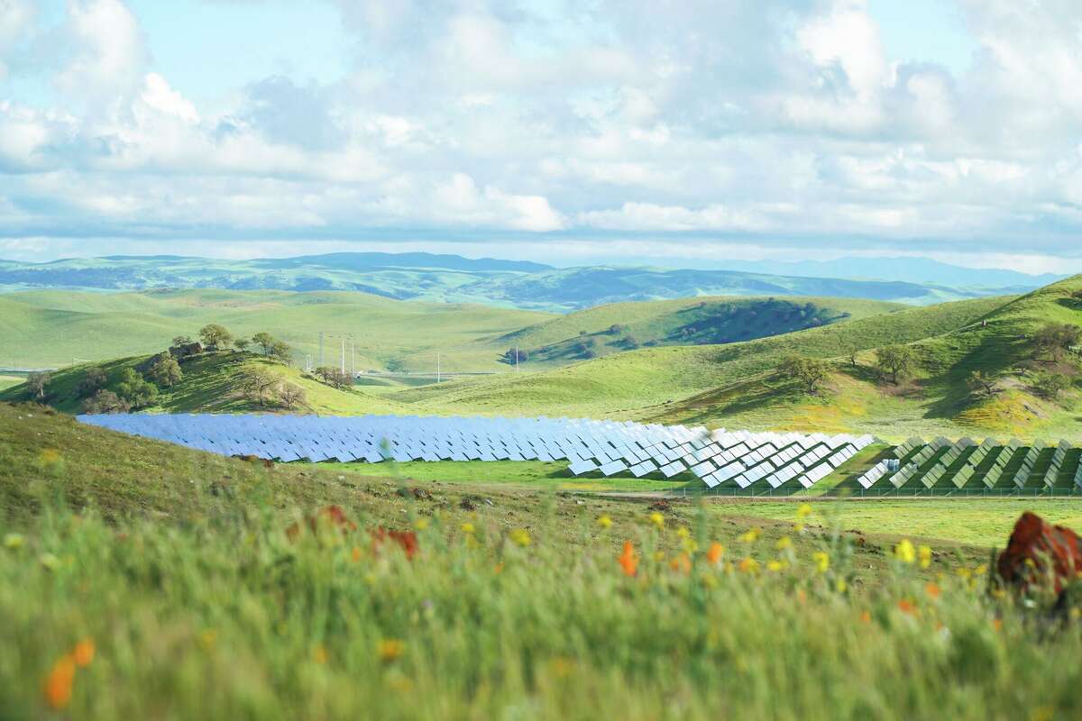 Solar panels on Hearst's Jack Ranch in Paso Robles, California. Renewable energy production is one of Hearst's many initiatives to reduce greenhouse gases.
