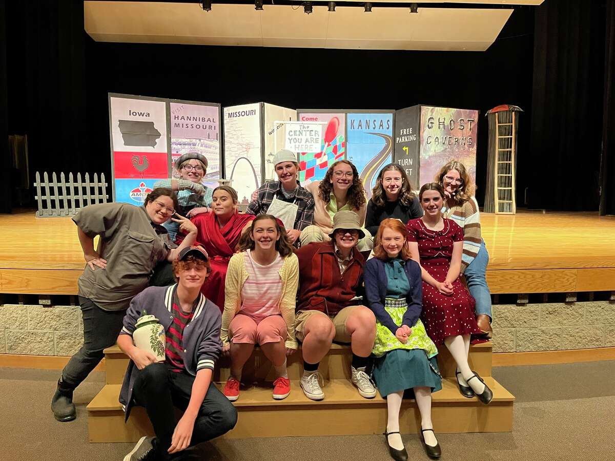 The Benzie Central Drama Club cast of "Leaving Iowa" for the fall drama production. 
