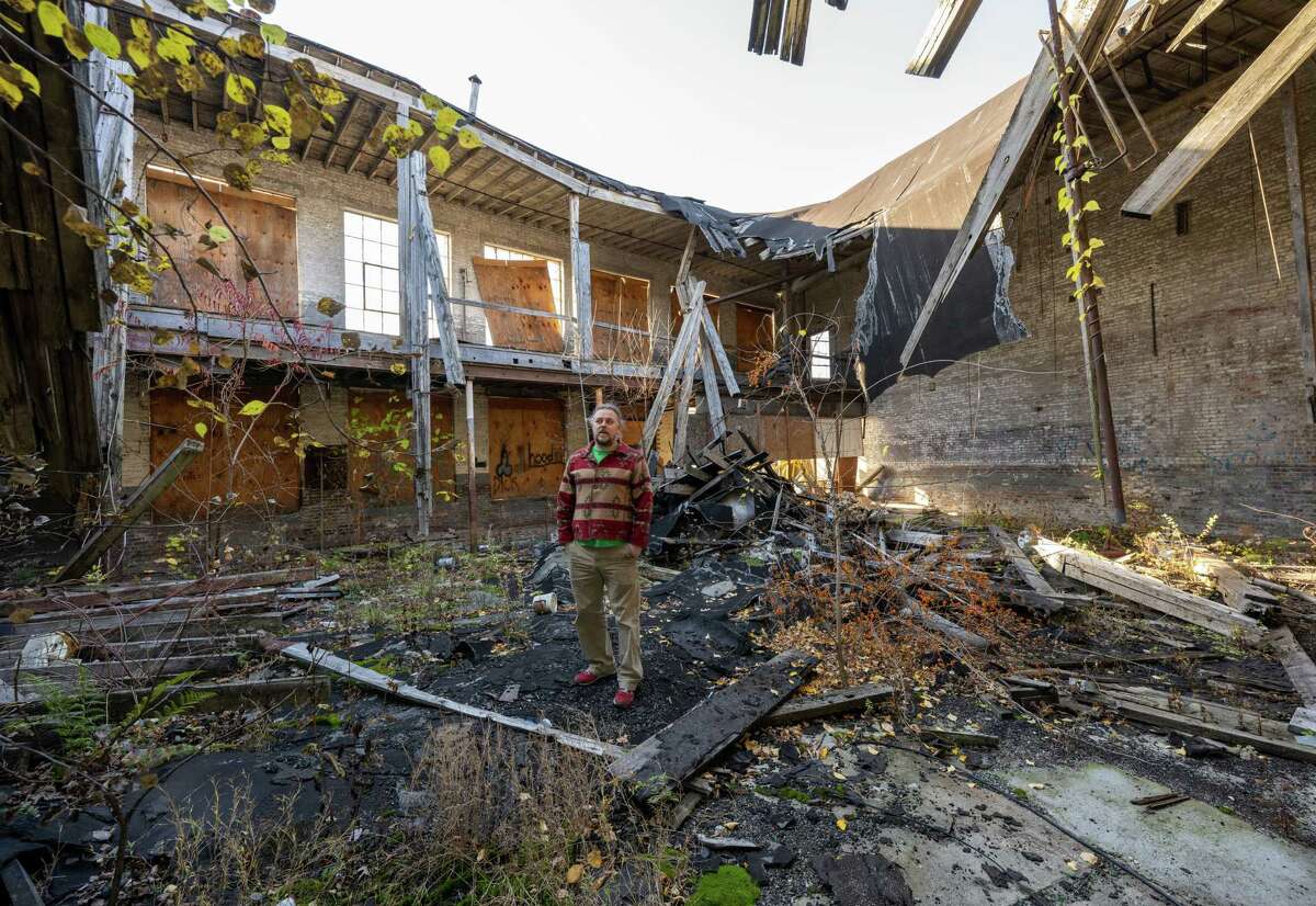 Jasen VonGuinness, of Unihog, a powerhouse in Hoosick Falls renovation