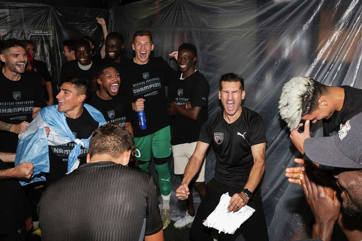 San Antonio FC celebrates Sunday after earning a berth in the USL championship game.