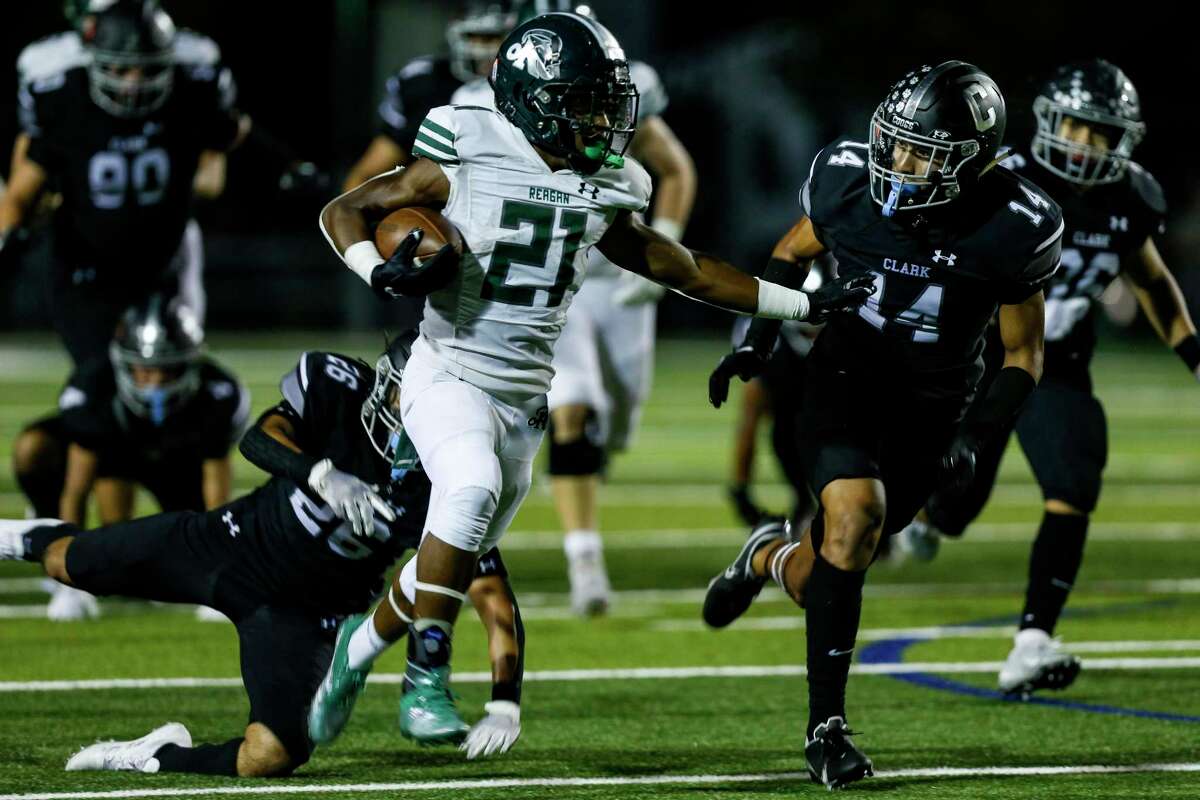 Reagan running back Cole Pryor rushed for 208 yards and three touchdowns in a win over Brandeis to lock up the District 28-6A championship.