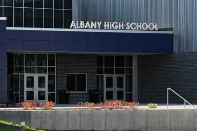 Exterior of Albany High School on Monday Nov. 7, 2022, in Albany, N.Y. Will Waldron/Times Union)