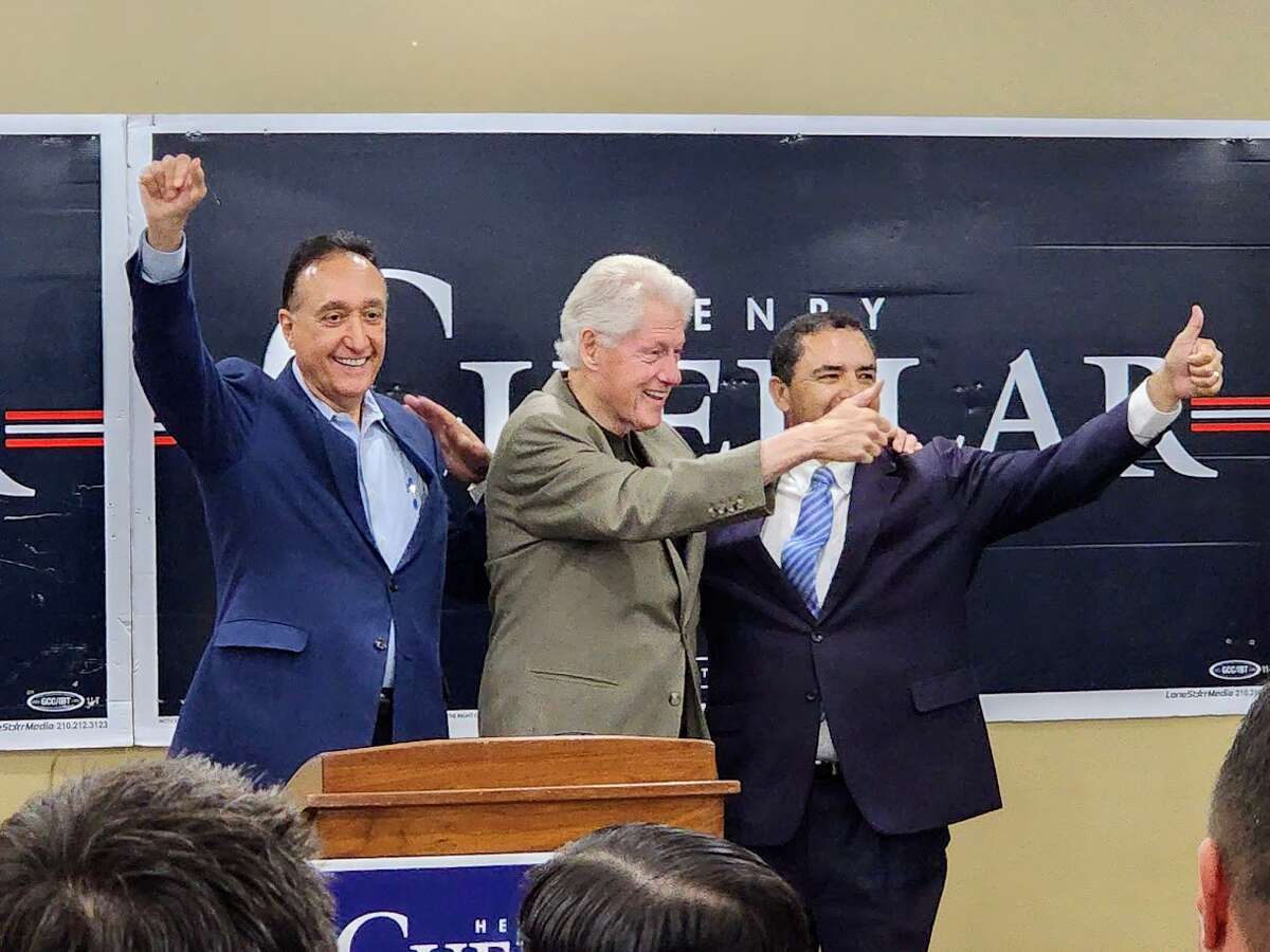 Pictured are Henry Cisneros, former President Bill Clinton and Rep. Henry Cuellar. Clinton held a Get Out the Vote Rally in Laredo on Monday, Nov. 7 at the Laredo Police Association Unity Hall to endorse Rep. Henry Cuellar for reelection and encourage voting in Tuesday's election.