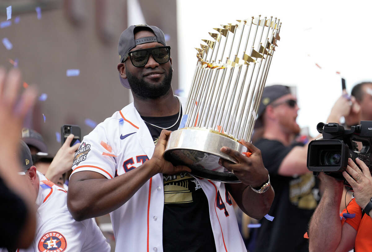 Slugger Yordan Alvarez, last year's third-place finisher in American League MVP voting, would love to get his clutches on another championship trophy in 2023.  