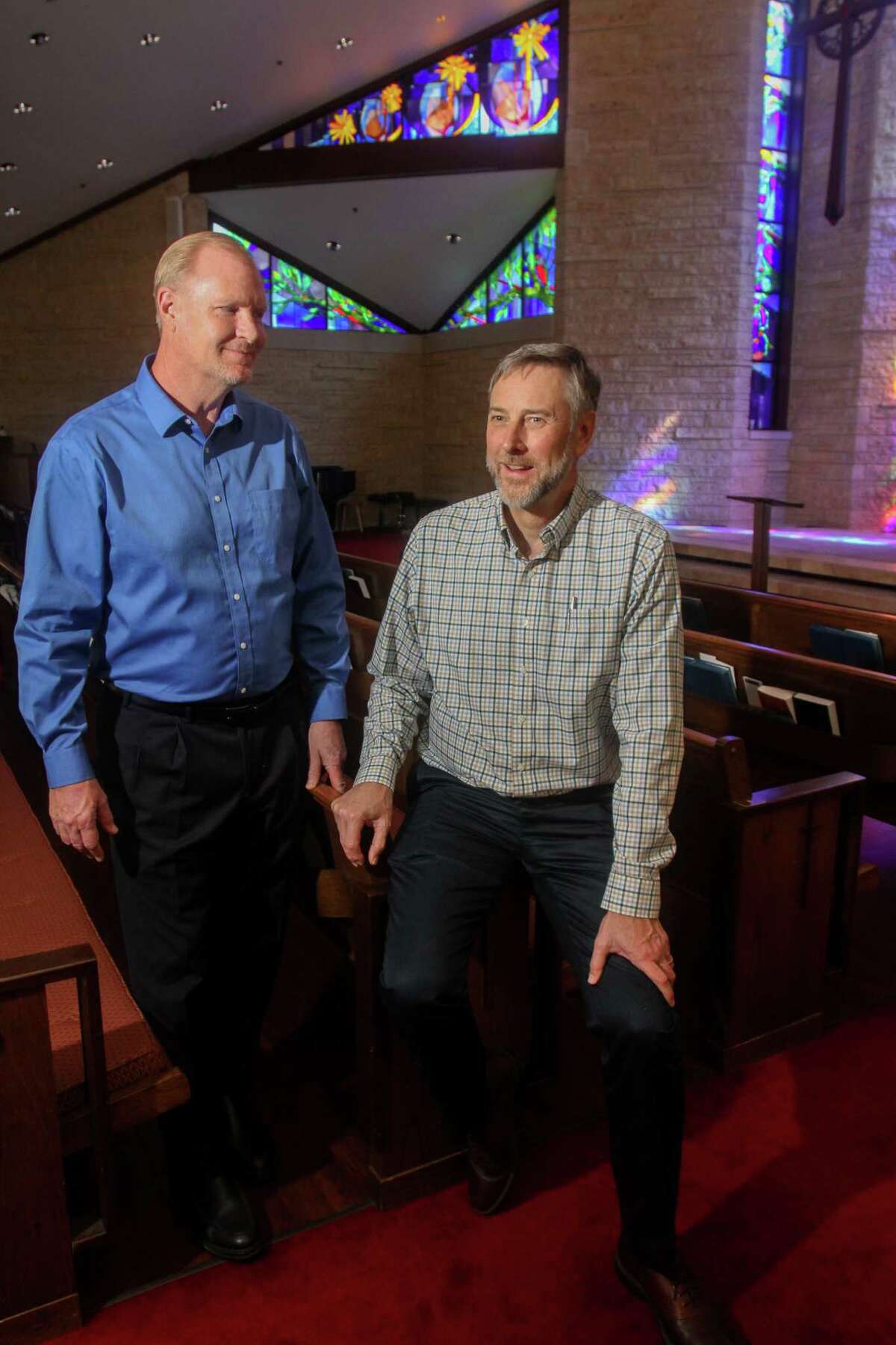 Pastor Alf Halvorson, left, and Chuck Fox at Memorial Drive Presbyterian Church. Eleven years ago, Chuck Fox created an opportunity to give back on Black Friday, rather than consume. And Bless Friday was born. This year, church members will be in the community with in-person initiatives with Houston Food Bank and Open Door Mission.