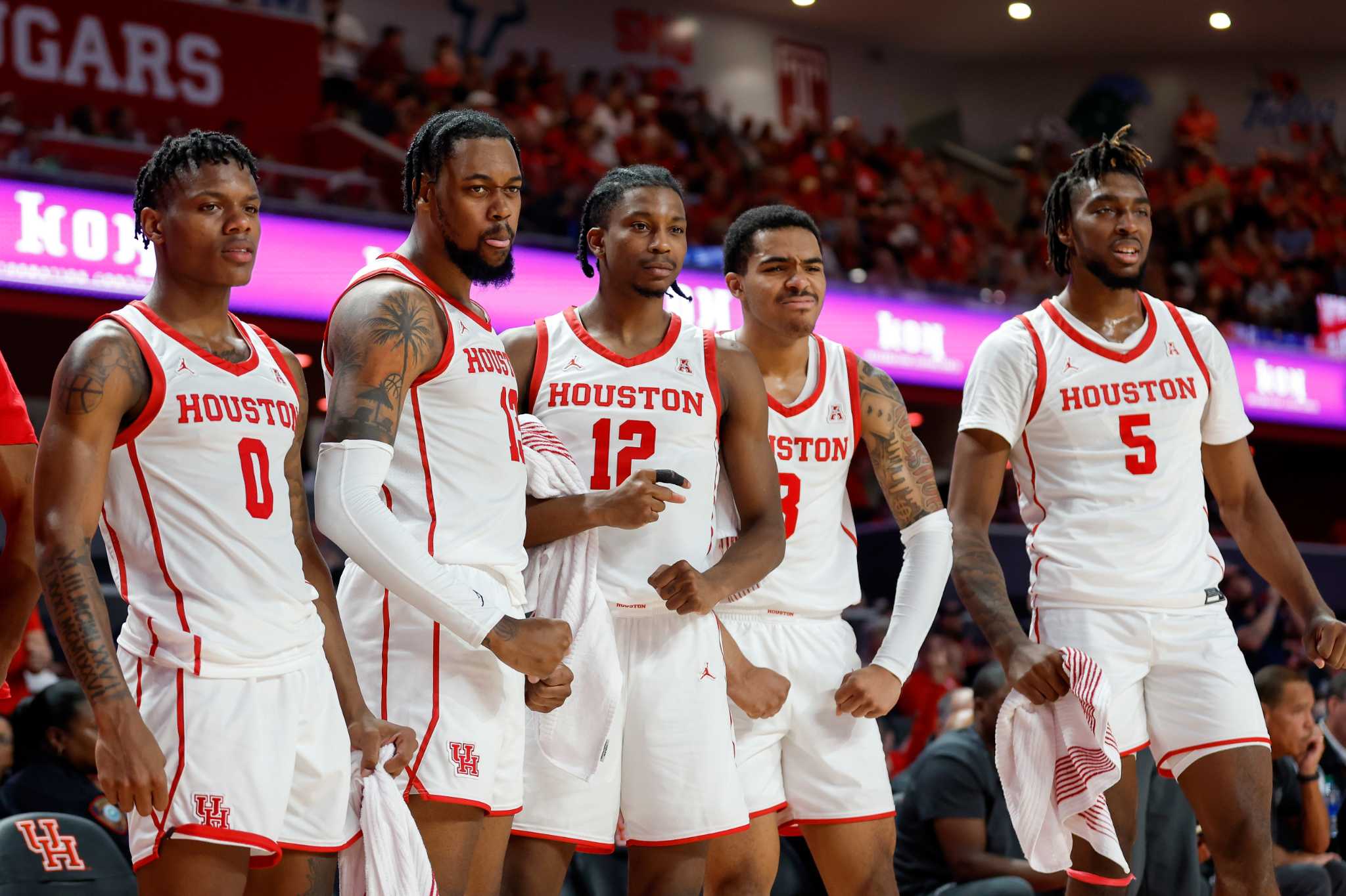 Rechte Geben Erleichtern Dornig Houston Basketball Team Sprung 