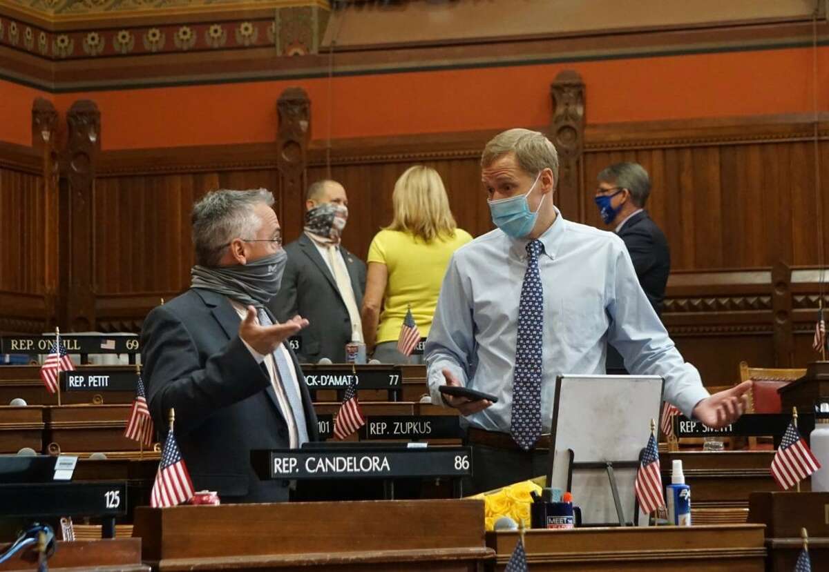 State House of Representatives Minority Leader Vincent Candelora, R-North Branford, left, and Speaker of the House Matt Ritter, D-Hartford, in a file photo.