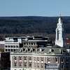 The clock tower at Schenectady City Hall towers above the city skyline on Tuesday, Nov. 8, 2022, in Schenectady, N.Y.