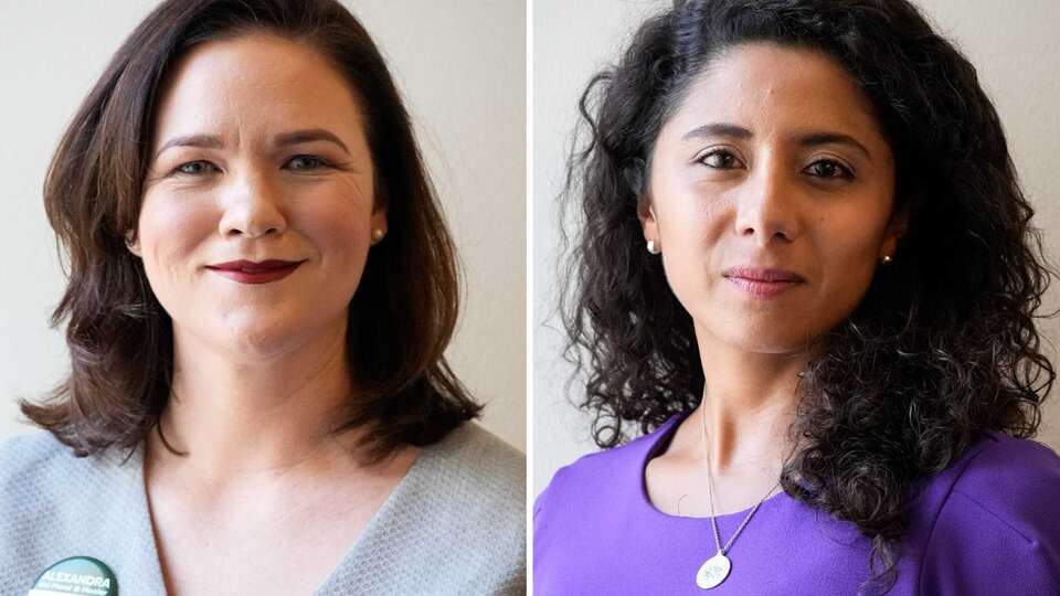 Harris County Judge Lina Hidalgo and GOP challenger Alexandra del Moral Mealer