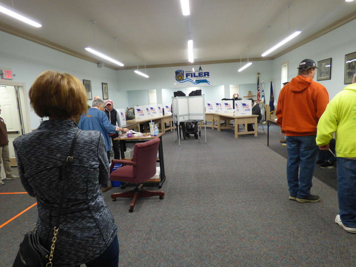 Residents cast their ballots in the charter township of Filer. 