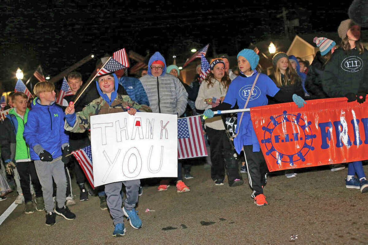 A scene from the Veterans Day parade in downtown Edwardsville in 2017. This year’s parade is scheduled for 7 p.m. Friday and will start at Eden Church.