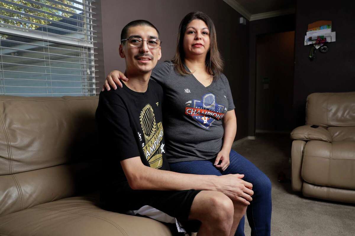 Pablo Amador, a Marfan syndrome patient, with his mother Veronica Cantu at their home Tuesday, Nov. 8, 2022 in Humble, TX.