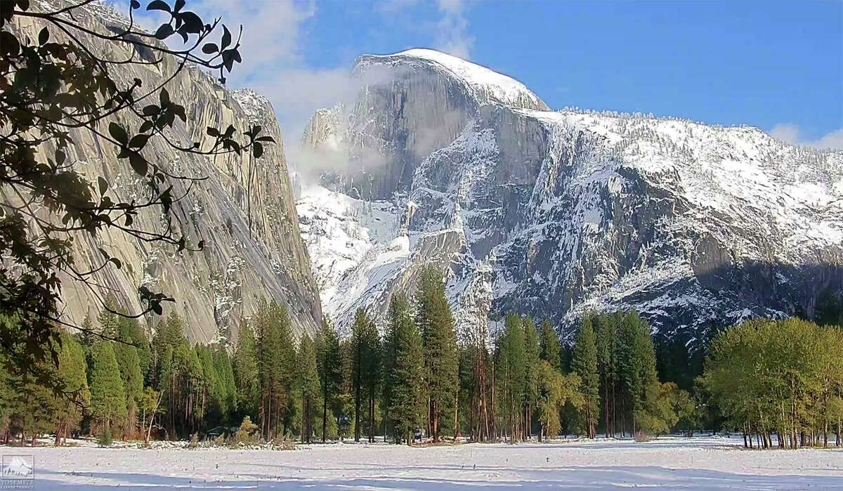 A view of Half Dome from Ahwahnee Meadow in Yosemite National Park, CA, on Wednesday Nov. 9 after recent snowfall. 