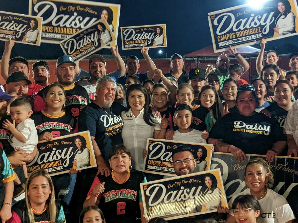 Daisy Campos Rodriguez gathers with his supports at her residence in South Laredo by Pecos St. on Tuesday Nov. 8, 2022 during Election night. She was just separated from her opponent by six votes as final unofficial results were released by the Webb County Elections Administration. 