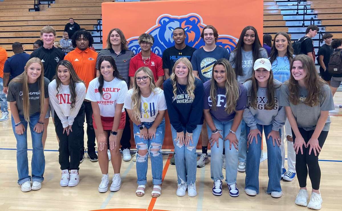 Pictured are the Grand Oaks Grizzly student-athletes who participated in early National Signing Day, Wednesday, Nov. 9, 2022, in Spring.