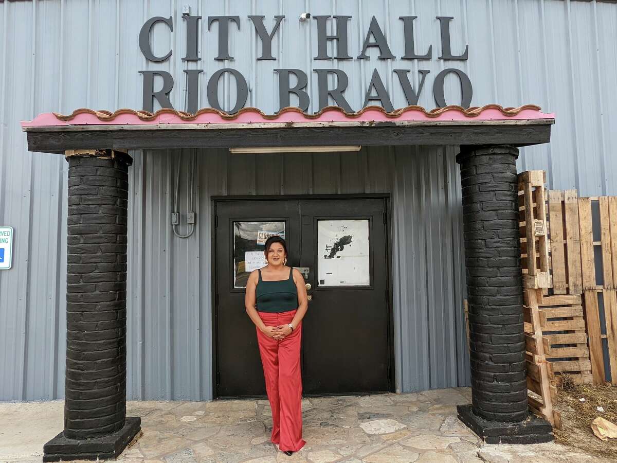 Rio Bravo City Councilmember and Mayor Pro Temp Amanda Aguero in front of City Hall on Wednesday, Nov. 9, 2022.