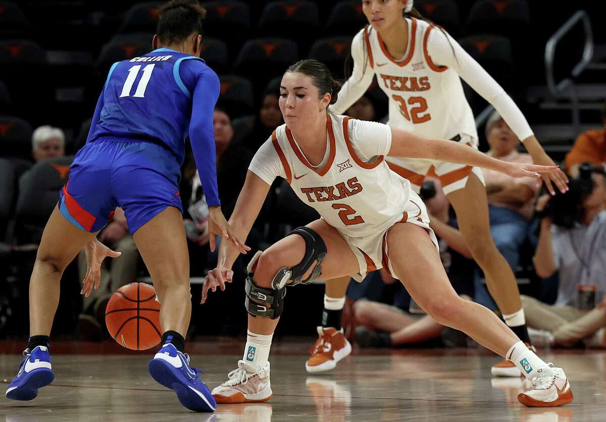 Shaylee Gonzales led Texas with 17 points in Saturday's win over Oklahoma State. 