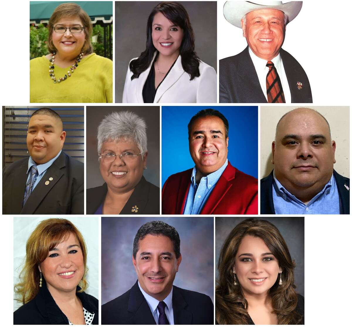 Pictured are the 10 elected candidates for their respective trustee positions for Laredo College, above, LISD, middle, and UISD, bottom.