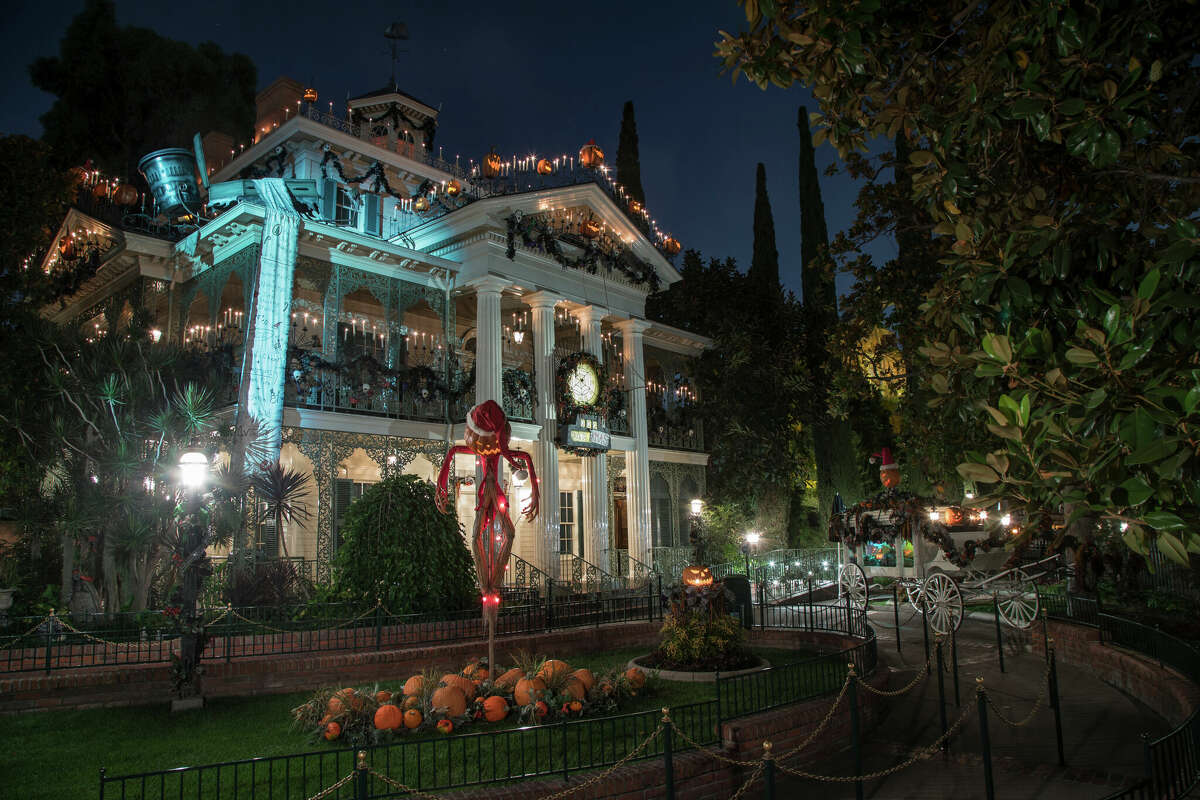 During winter, Disneyland's Haunted Mansion transforms into a holiday-themed attraction that channels Disney's 'The Nightmare Before Christmas.'