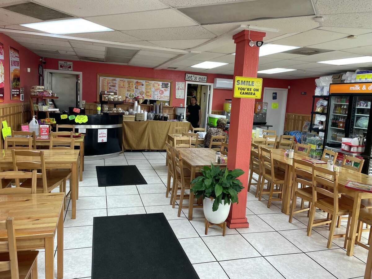 The interior dining space at Que Tortas! located at 7500 Eckhert is spacious.