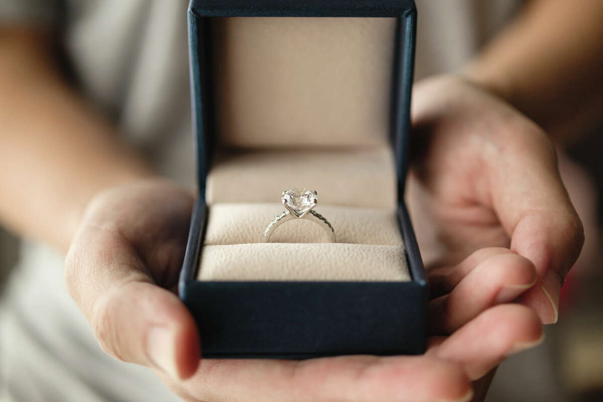 Diamond ring in jewelry box
