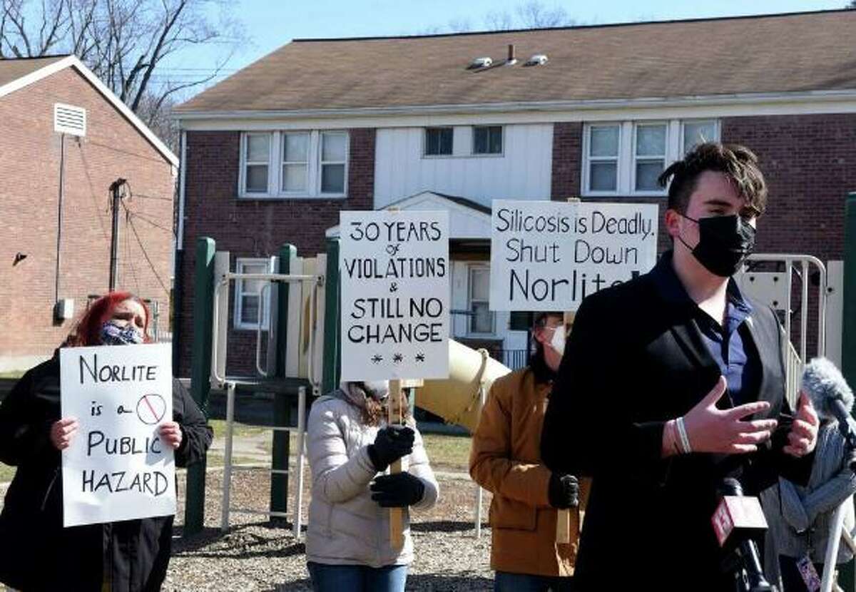Residents of the Saratoga Sites housing complex next door to the Norlite incinerator/aggregate plant have previously protested agains dust emissions from the facility.