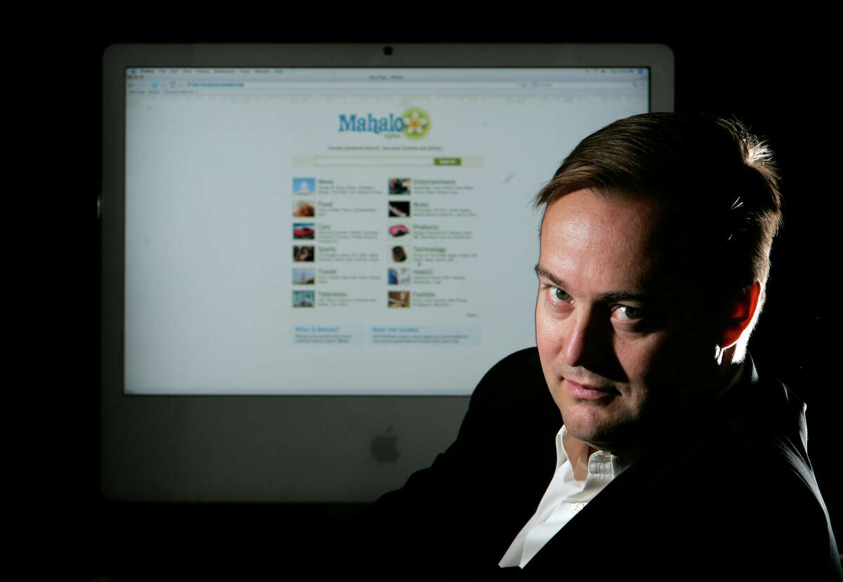 Jason Calacanis, with Mahalo homepage in background, founded Weblogs and Silicon Alley Reporter, is launching his next Internet startup, Project Mahalo. I's rumored to be a social networking site for tech startups Â?– MySpace for entrepreneurs.