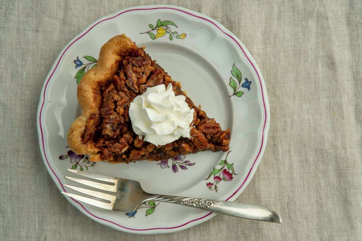 Derby Pie by Rebecca Masson, owner Fluff Bake Bar, uses Texas pecans, whiskey and chocolate.