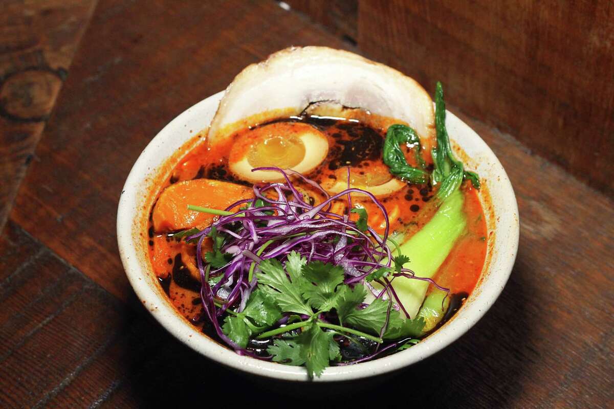 The spicy tantanmen from Ramen Shop in Oakland which tastes eerily close to a mole.