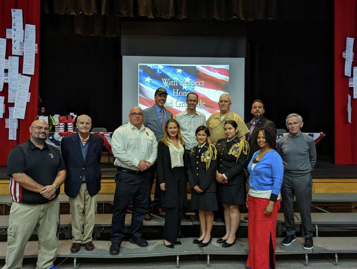 The Veterans Day assembly at Roton Middle School on November 10, 2022.