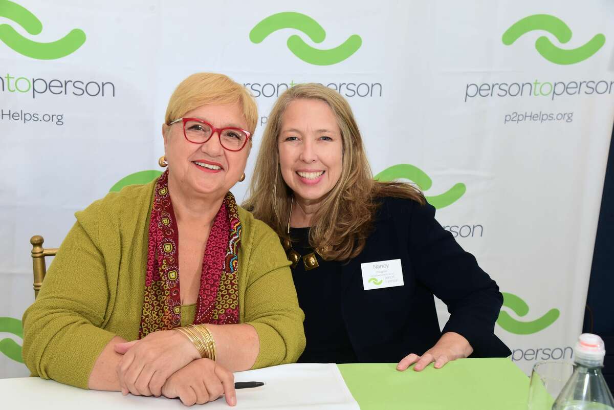 Acclaimed chef Lidia Bastianich and Nancy Coughlin  at the Transforming Lives Luncheon at the Greenwich Country Club. The event was a fundraiser for Darien-based Person to Person.   Bastianich was the guest speaker at the event to benefit P2P, where Coughlin serves as CEO. 