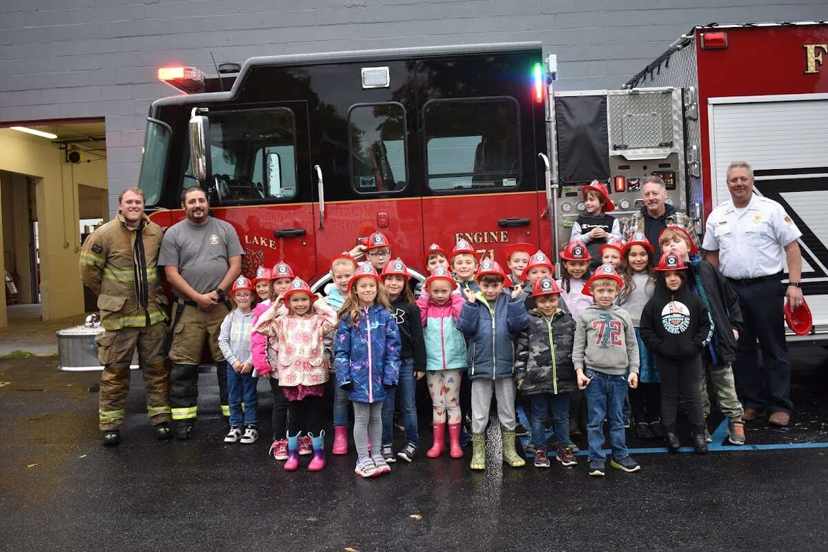 Bear Lake Elementary first grade students visit Bear Lake Fire Station. 